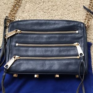 Rebecca Minkoff 5 zip leather crossbody
